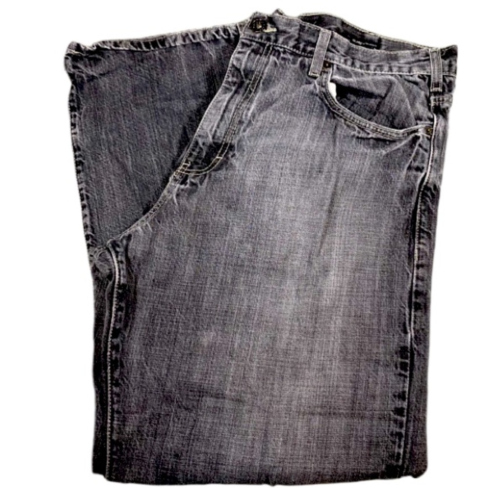 Calvin Klein Jeans Men’s 38x30 Black Faded Relaxed Straight Y2K Denim Pants